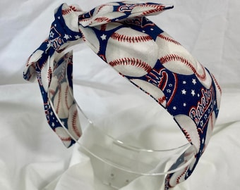 Baseball Headband, Little League Baseball , Baseball Mama, Baseball mom, American baseball, Blue Baseball Headband, Baseball, Sports