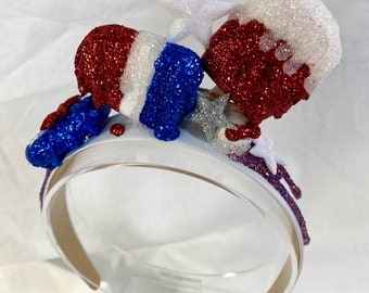 Fourth of July Headband, Patriotic Headband, Tacky Headband, USA Headband, Red White and Blue, July 4th, Patriotic Popsicle Headband