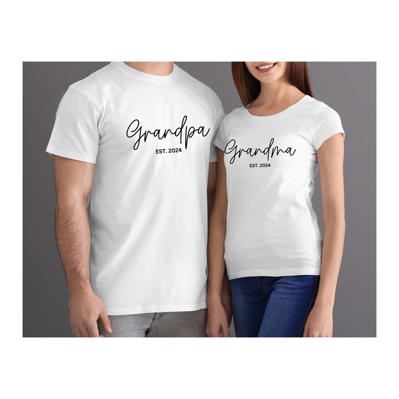 Grandma Grandpa Est 2024 SVG Cut File, Mothers Fathers Day Gift, Baby