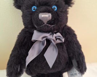 STEIFF Black Jackie  Mohair 10" Teddy Bear, #68110-SIGNED Million Hugs 2007, Vintage,Retired