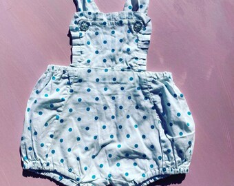 Vintage kids playsuit polka dot