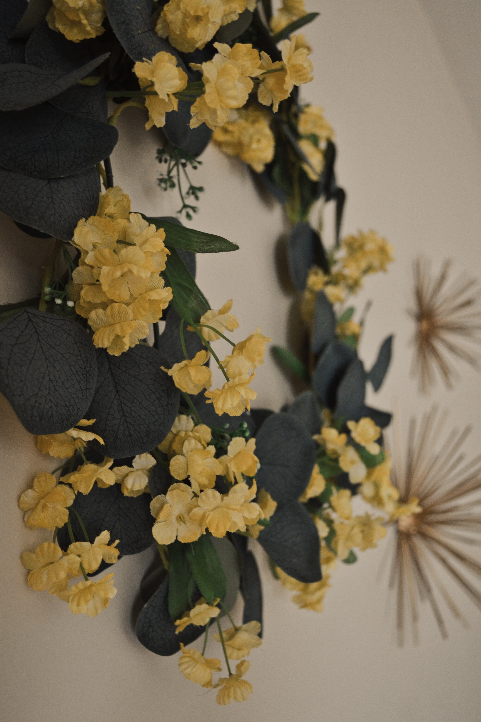 Yellow Flower Wreath / Indoor Decor Wreath / 12 Wreath / Etsy