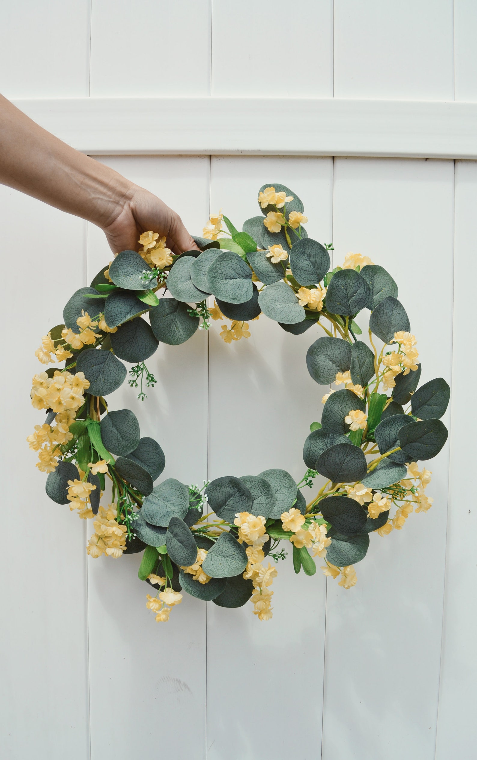 Yellow Flower Wreath / Indoor Decor Wreath / 12 Wreath / Etsy