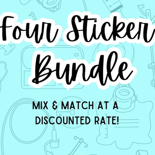 Four Sticker Bundle by Medical Mama Bear Choose Any 4 Stickers! NICU Stickers Tubie Stickers Nurse Stickers G-Tube Stickers Tubie Mama