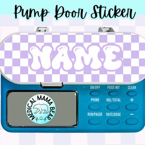 Purple Checker Infinity Pump Sticker Feeding Tube G-Tube GJ Tube NG Tube Feeding Pump Decal  GTube Accessory Moog Infinity Pump