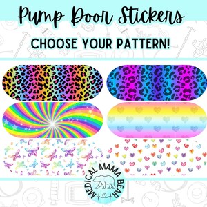 Bright Feeding Pump Door Stickers CHOOSE Pattern Add Name Feeding Tube ...