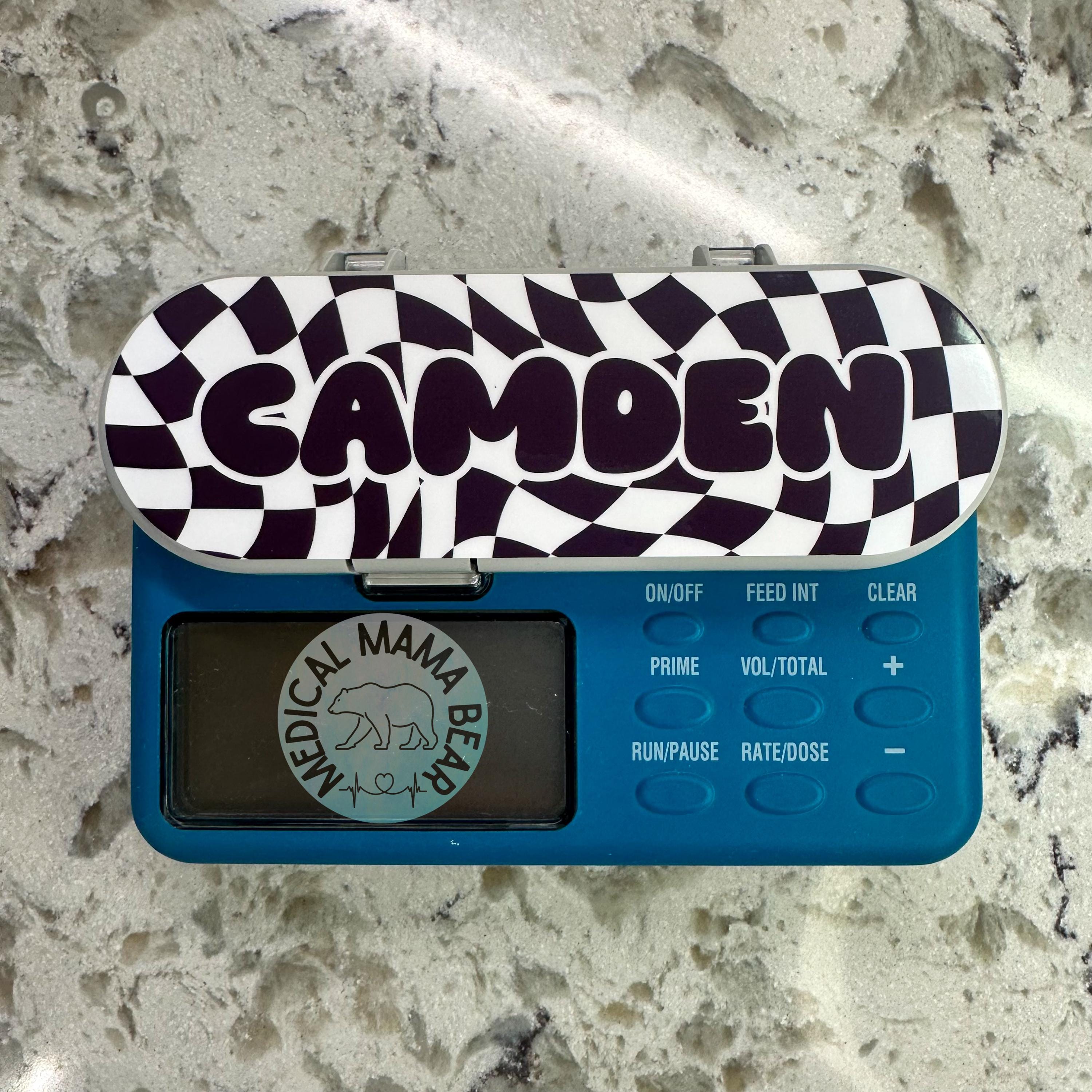Infinity With Check Sticker Retro Checkerboard Feeding Pump Door Stickers CHOOSE Pattern Add Name ...