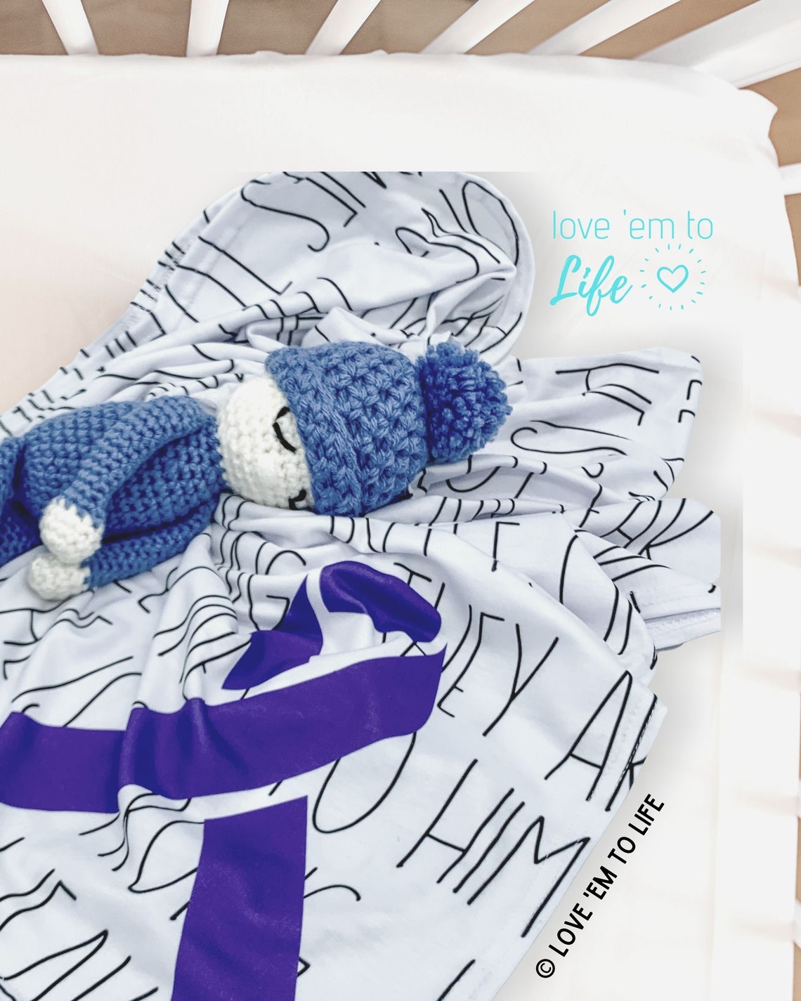 NICU Swaddle Blanket Preemie Swaddle Blanket Purple Ribbon Etsy