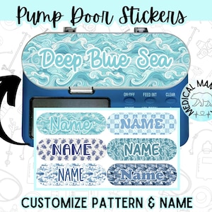 Pegatinas para puerta de bomba Summer Ocean Infinity ELIGE el nombre del patrón Sonda de alimentación Sonda G Sonda GJ Sonda NG Bomba de alimentación Sonda GTube Tortuga Tiburón Playa