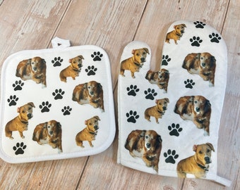 Personalized Dog Oven Mitt & Pot Holders