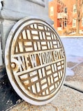 Sewer Lid Wood Sign - Customizable Sewer Lid