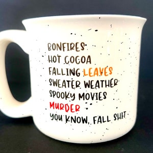 Fall Ceramic Coffee Mugs - Camp Style Fall Mugs