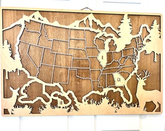 Large US Travel Map - Fill In Puzzle Map