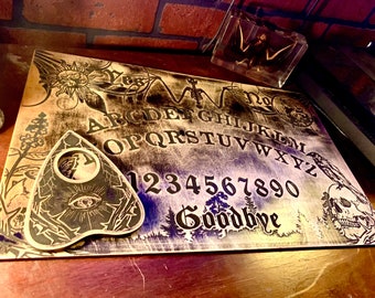 Ouija Board - Engraved Wood Ouija Board - Spirit Board