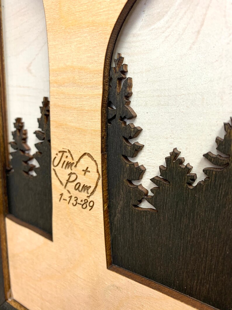 Engraved Wood Frame Names Carved Into a Tree Etsy