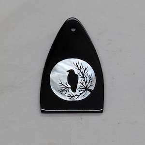Truss Rod Cover with Raven Silhouette Inlay will fit PRS