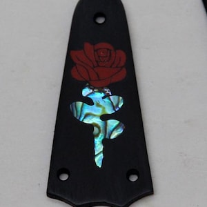 Truss Rod Cover with Red Rose Inlay 02 will fit Taylor 3 Hole