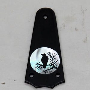 Truss Rod Cover with Raven Silhouette Inlay will fit Taylor 3 Hole