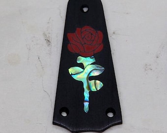 Truss Rod Cover with Red Rose Inlay 02 will fit Taylor 3 Hole NO US Import Fees!!