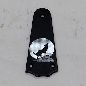 Truss Rod Cover with Wolf Silhouette Inlay 03 will fit Taylor 3 Hole