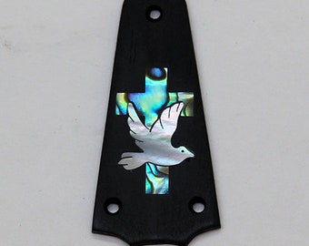 Truss Rod Cover with Dove & Cross Inlay 01 will fit Taylor 3 Hole