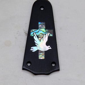 Truss Rod Cover with Dove & Cross Inlay 01 will fit Taylor 3 Hole