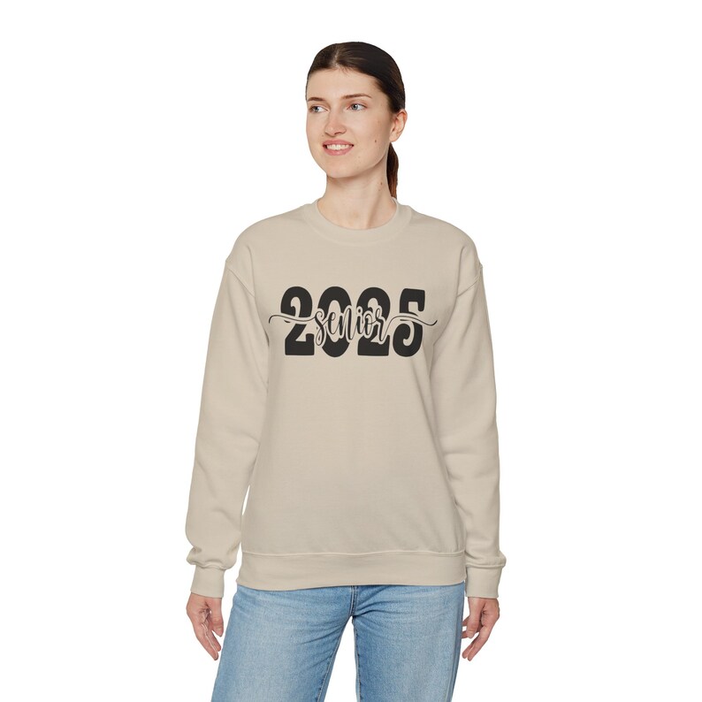 Senior Crewneck Sand Sweatshirt for Him Class of 2025 High School Sweater Graduation Gift For Her Student Sweat Shirt Senior Promotion image 6
