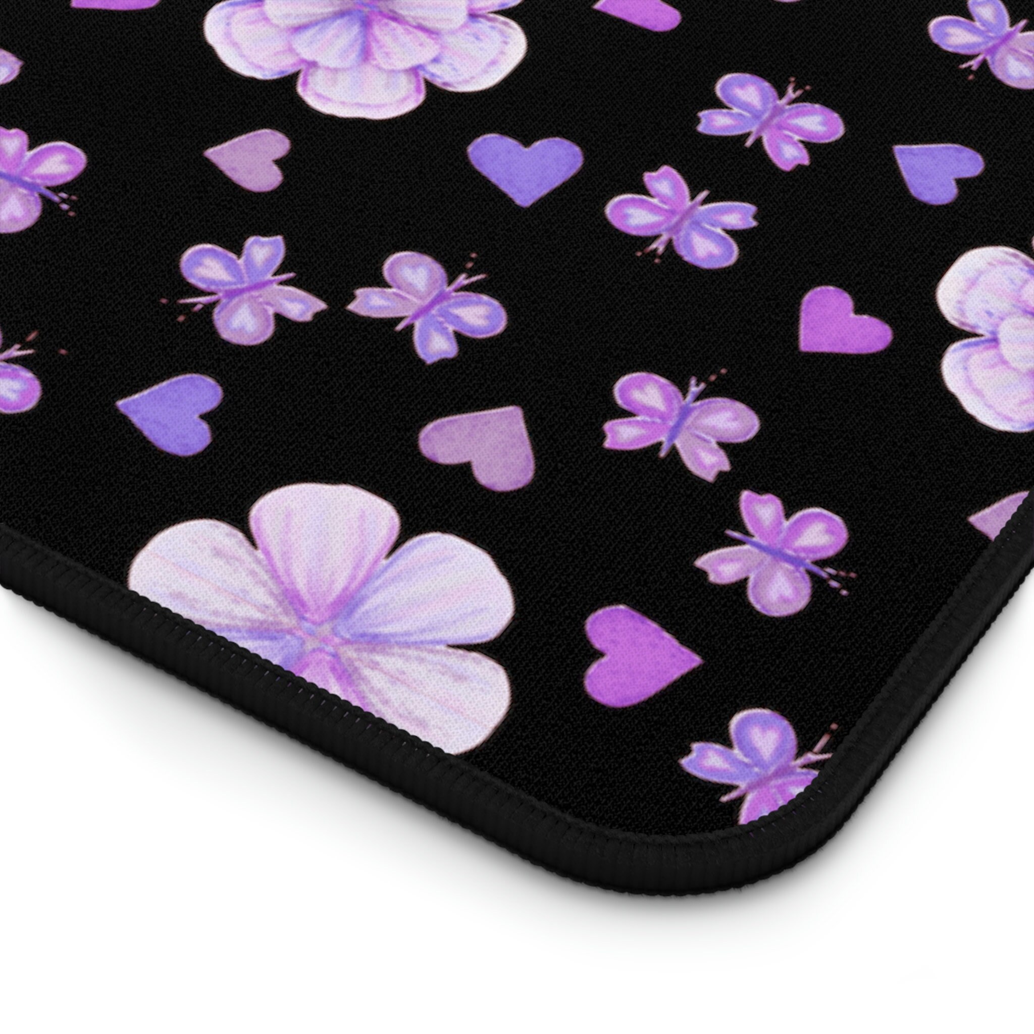 Purple Gaming Mouse Pad Butterfly Desk Mat Flower Mother's Day Gift for ...