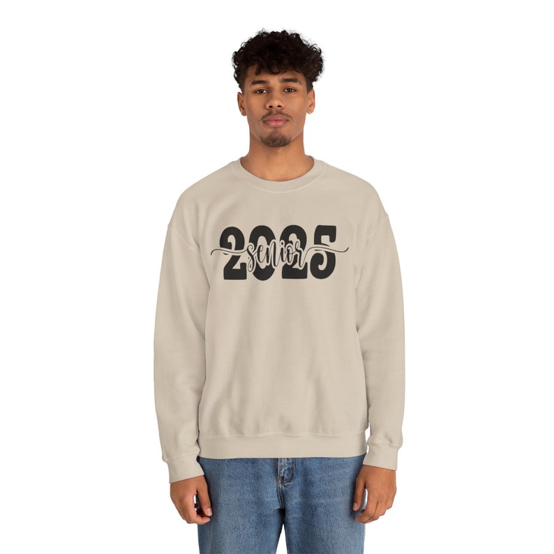 Senior Crewneck Sand Sweatshirt for Him Class of 2025 High School Sweater Graduation Gift For Her Student Sweat Shirt Senior Promotion image 5