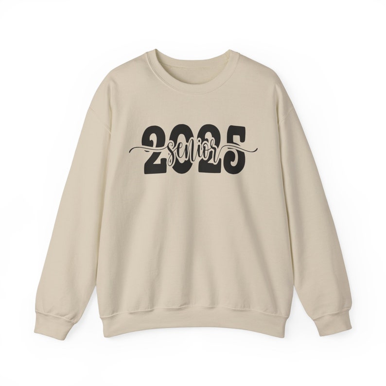 Senior Crewneck Sand Sweatshirt for Him Class of 2025 High School Sweater Graduation Gift For Her Student Sweat Shirt Senior Promotion image 3
