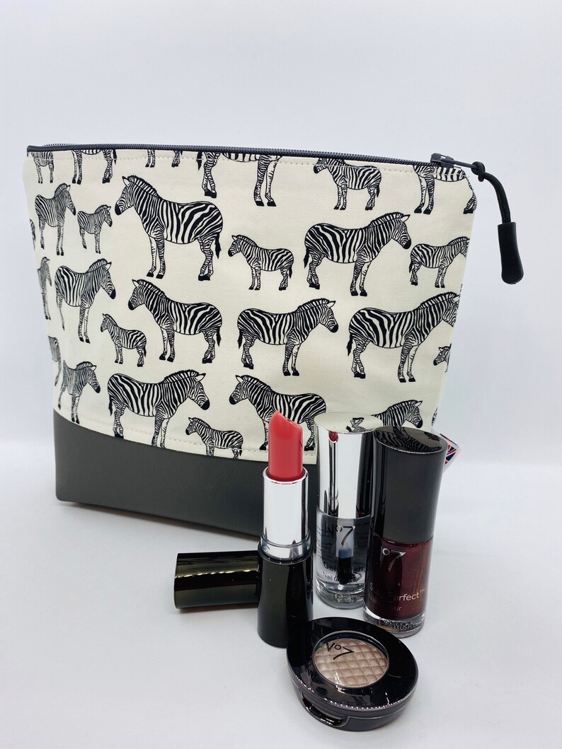 Zebra Makeup Bag Safari African Animal British Handmade Etsy