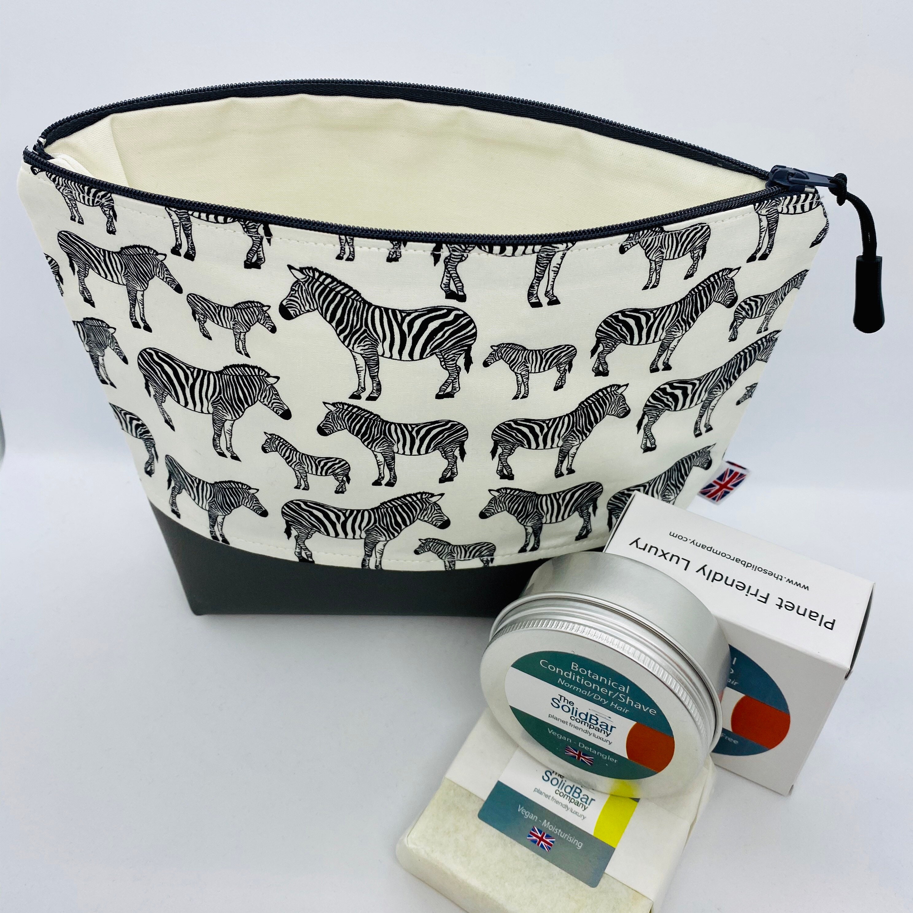 Zebra Makeup Bag Safari African Animal British Handmade Etsy