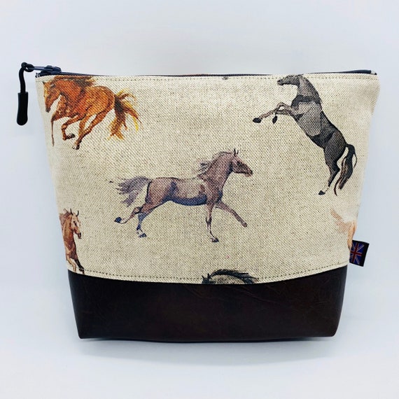Galloping Wild Horse Makeup Bag Riding Jockey British Etsy UK