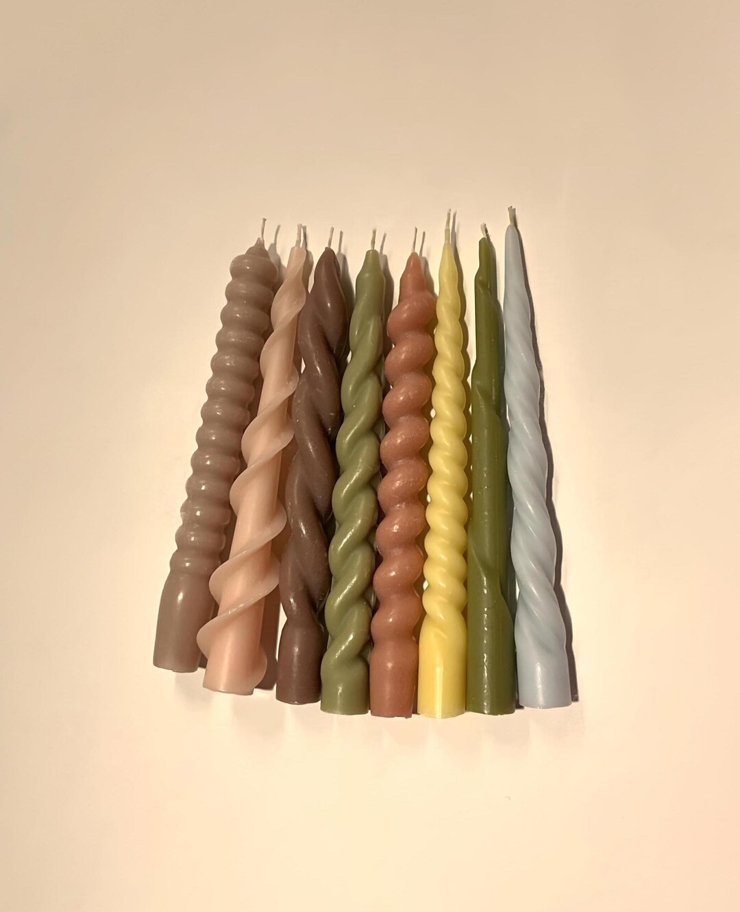 Ribbon Twist Taper Candles - 3 Colors