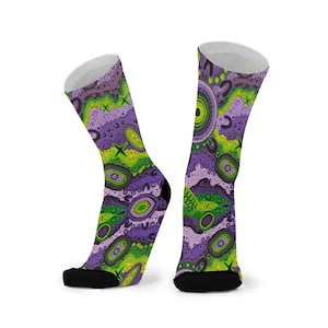 Immemorial Bamboo Socks. Australian Indigenous Artwork Socks. Aboriginal Art Socks. Novelty Socks. Fun Socks. Souvenir.