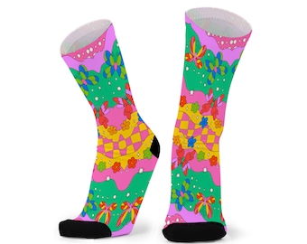 Floral Funk Bamboo Socks. Flower and Butterfly Socks.