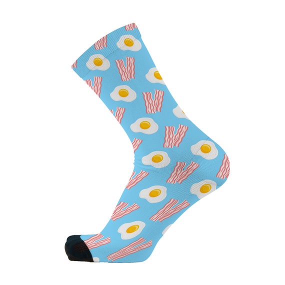 Bacon And Eggs Breakfast Pattern Men-Women Adult Ankle Socks Novelty Socks
