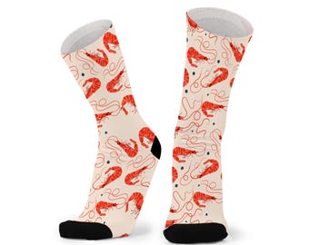 Prawn Star Bamboo Socks, Ocean Animal Print