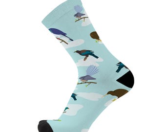 Wings of NZ RedFoxSox Bamboo Socks. New Zealand Bird Novelty Souvenir Socks.