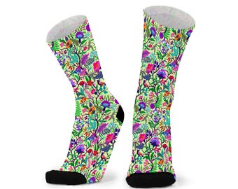 Electric Eden Organic Bamboo Floral Socks. Soft, Lightweight Prints