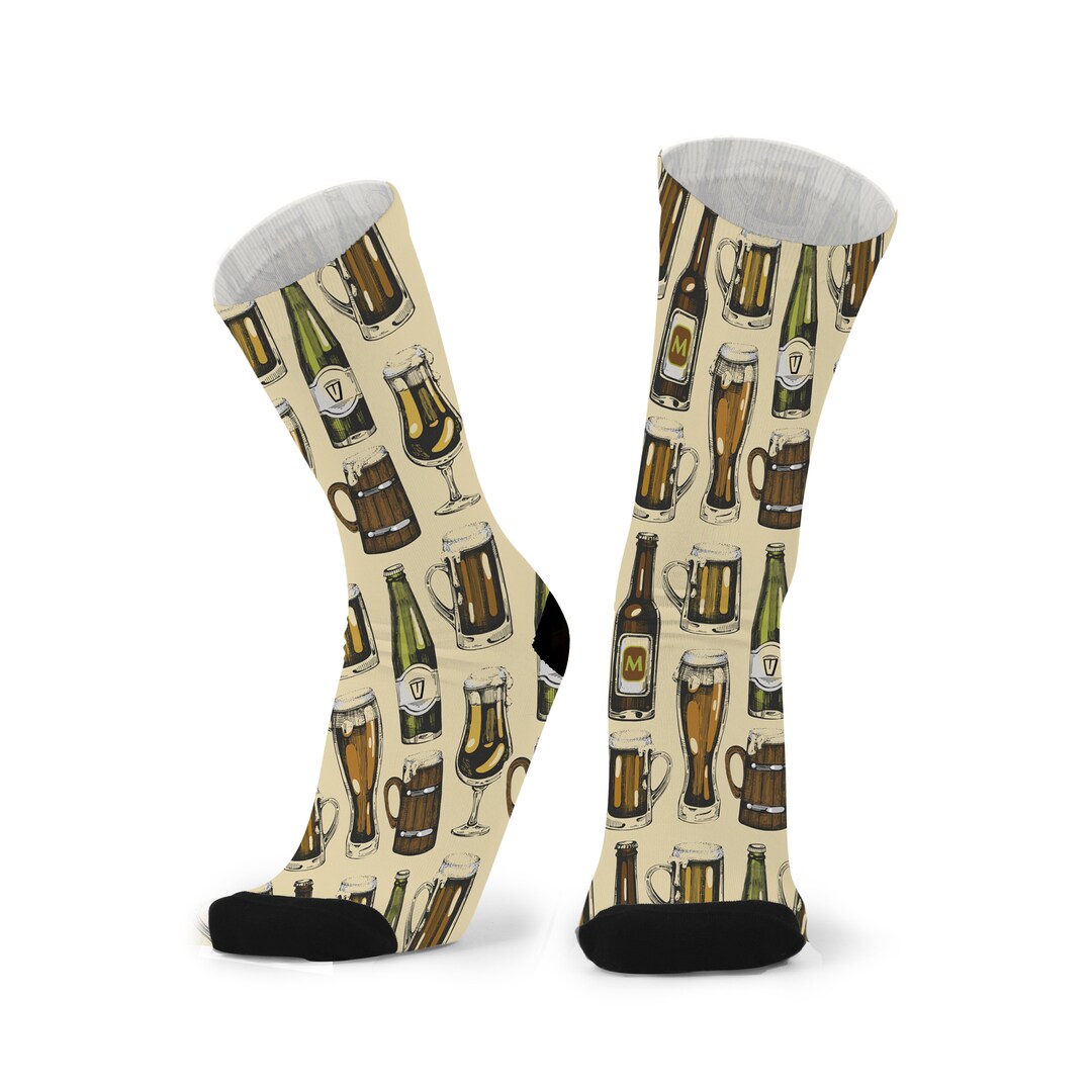 Beer Print Bamboo Socks - Novelty Alcohol Socks - Etsy