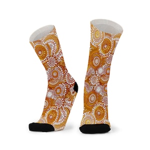 Radiance Australian Indigenous Artwork Bamboo Socks. Aboriginal Art. Souvenir. Fun Socks. Novelty Socks.
