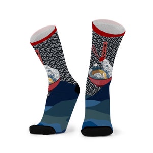 Ramen Bamboo Socks. Japanese Food Socks. Fun Socks. Novelty Socks.