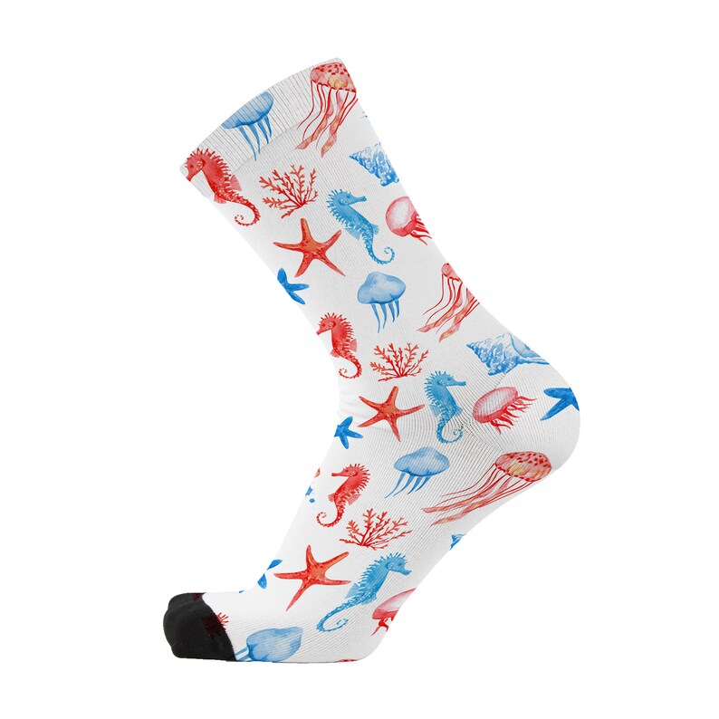 Bamboo fibre seahorse socks.Jellyfish socks.Sea creature socks.Ocean lover socks.