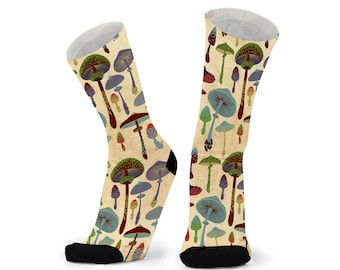 Bamboo fibre mushroom socks.Magic mushroom socks.vegan socks.vegetable socks.veggie socks.