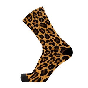 Leopard Bamboo Socks. Animal Print Socks. Novelty Socks. Fun Socks.