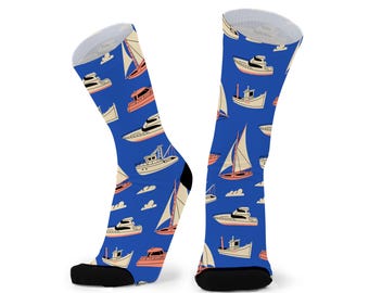Sail Away Bamboo Socks. Boat Sailing Socks. Fun Socks. Novelty Socks.