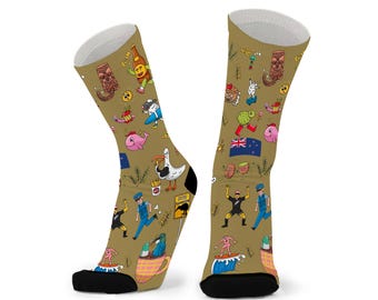 Kia Ora Larger RedFoxSox Bamboo Socks. Fun Bird New Zealand Souvenir Gift Socks.