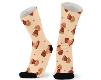 Puppy Love Bamboo Socks. Poodle Dog socks.