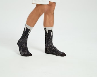 Organic Bamboo Cat Socks, Unisex Novelty Socks